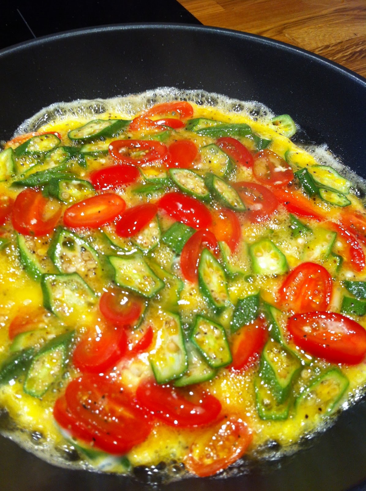 Life is SWEET Foodie Okra Omelette